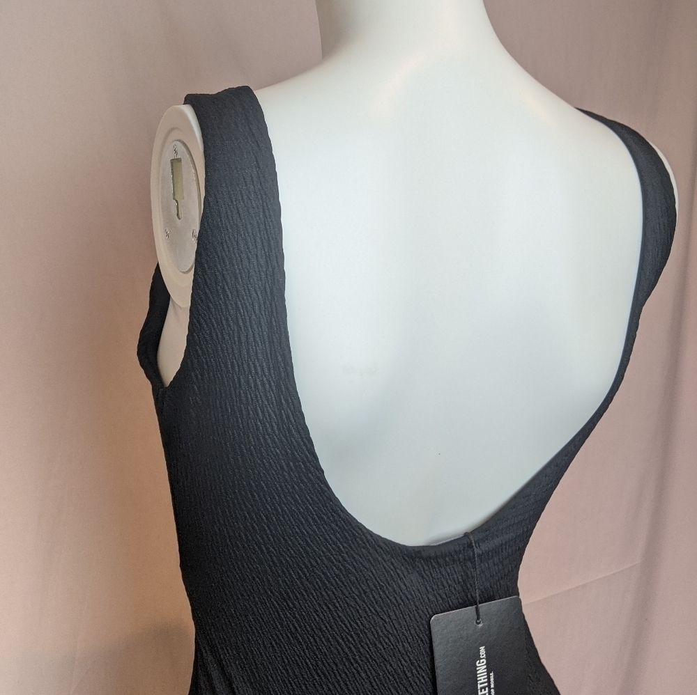 PrettyLittleThing Black Cut Out Belted Monokini Scoop Back Swimsuit Size 4 - Picture 6 of 6